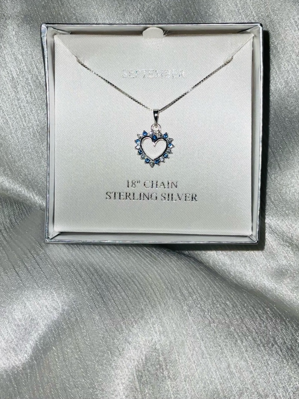 Kohl's Sterling Silver Heart Pendant SEPTEMBER BIRTHSTONE